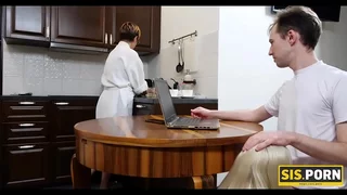 &period;PORN&period; Chick agrees to suck and be drilled as she finds out stepbrother has erection