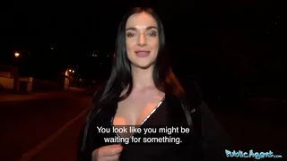 Public Agent Stunning long haired babe fucked in sexy black lingerie