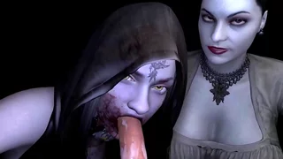 Lady Dimitrascu Double blowjob&colon; Resident Evil Porn parody